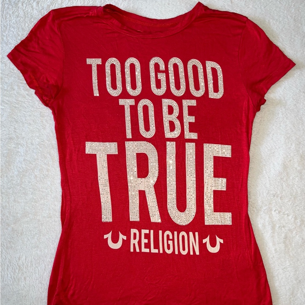 True Religion Red Statement Tee